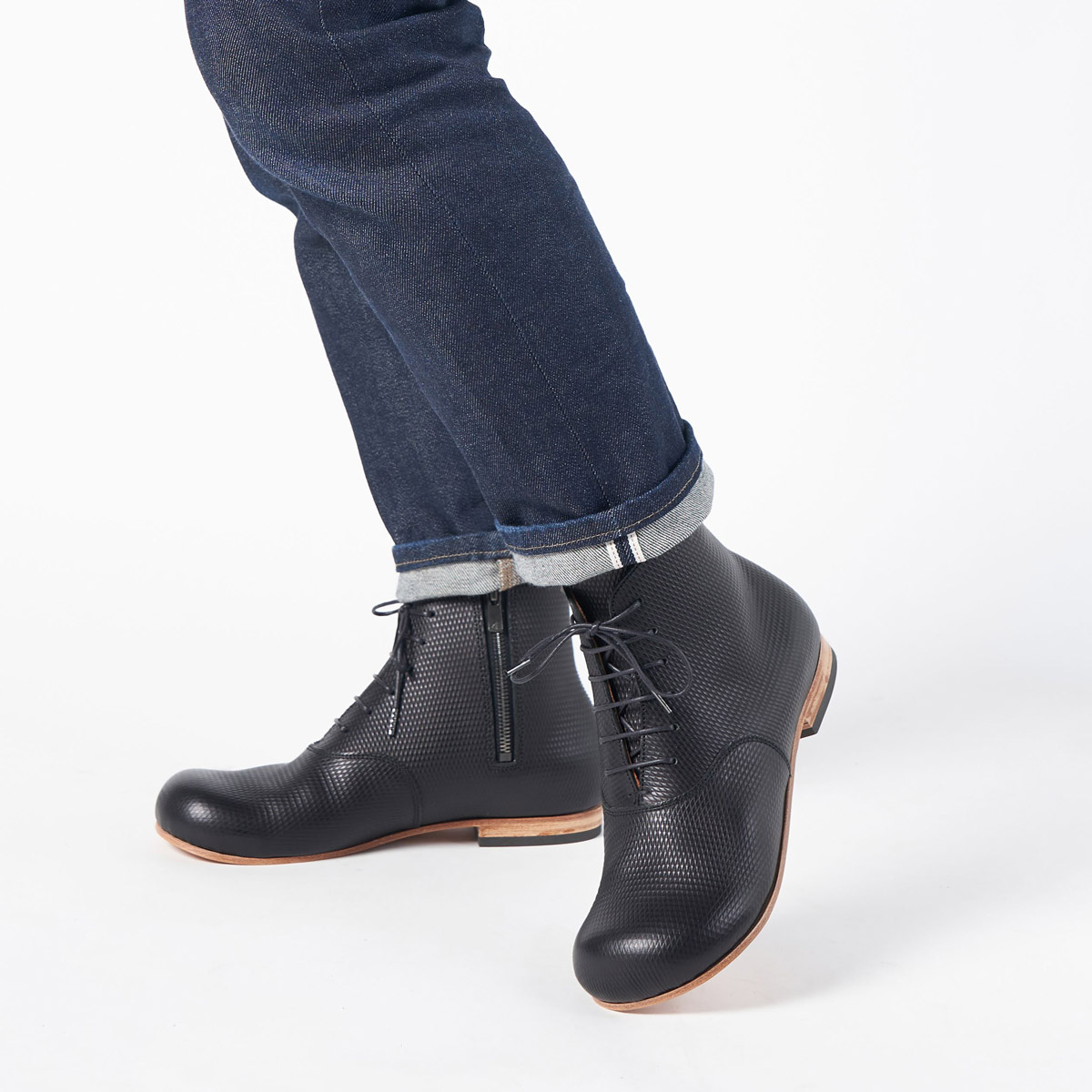 ブーツ デコ オックスフォード ブラック モデル着用