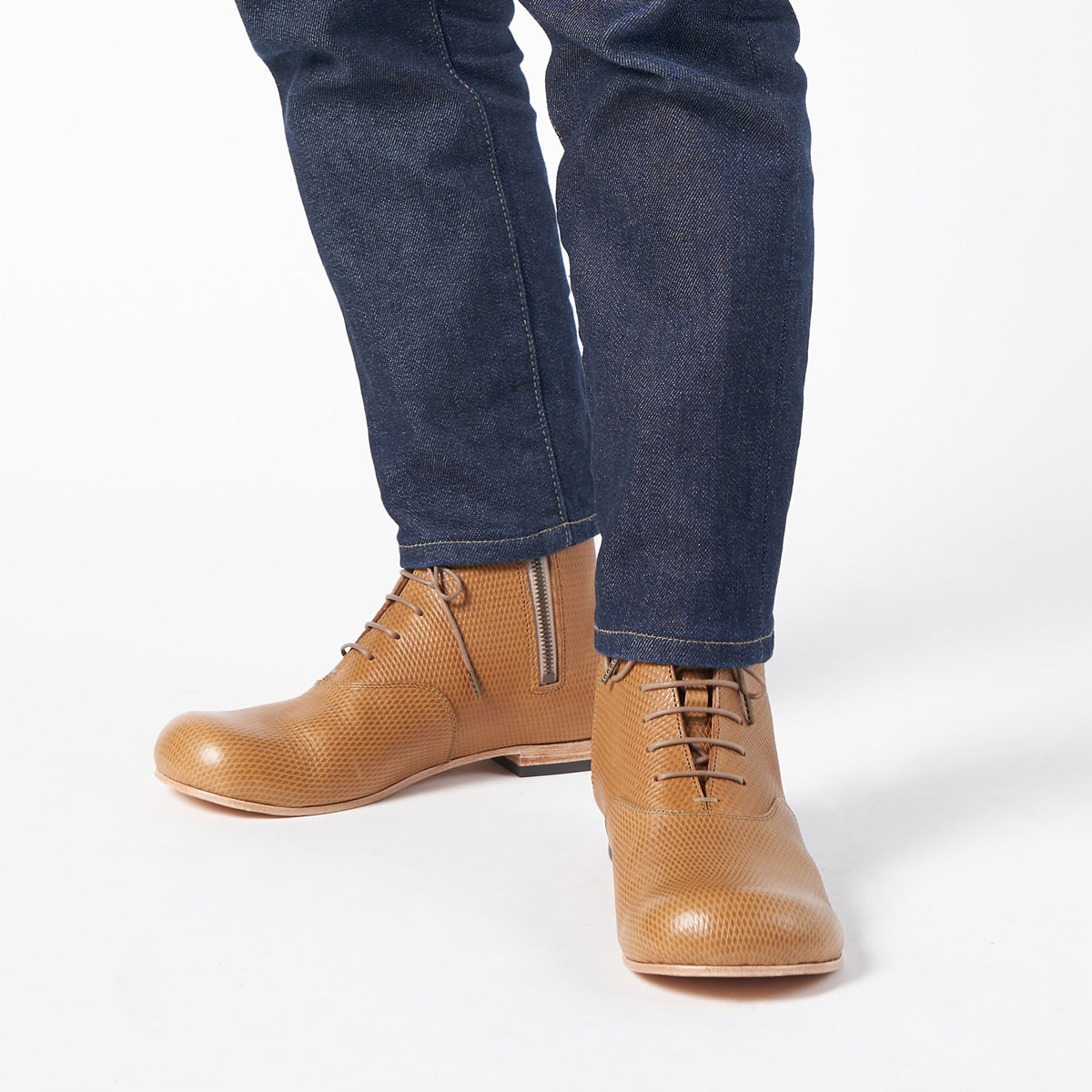 ブーツ デコ オックスフォード ブラウン モデル着用