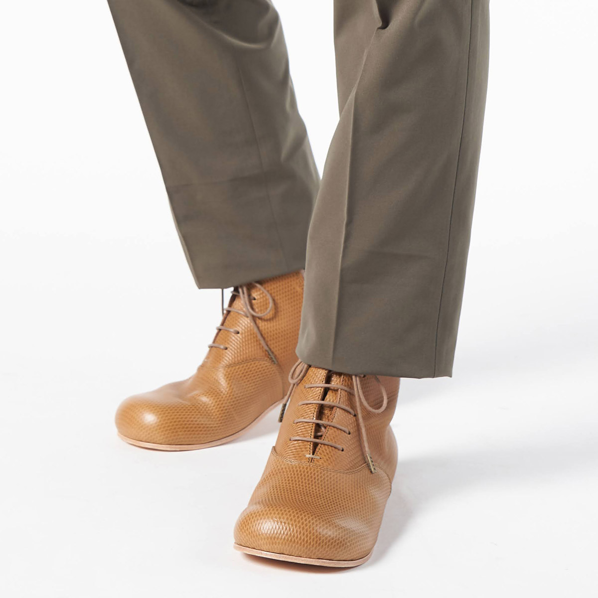 ブーツ デコ オックスフォード ブラウン モデル着用