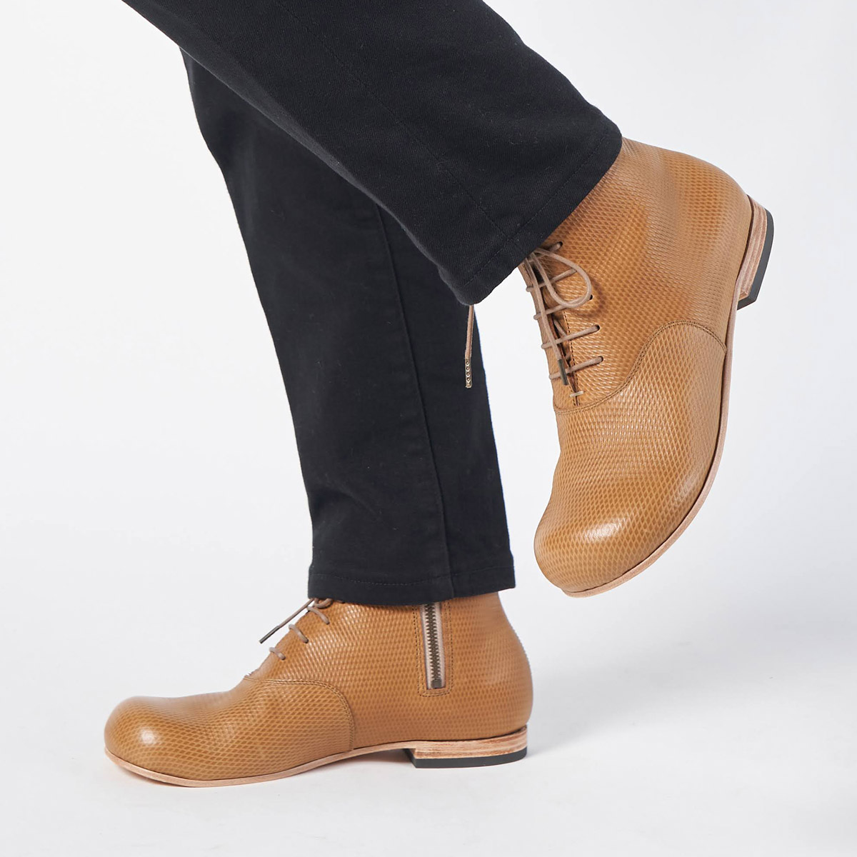 ブーツ デコ オックスフォード ブラウン モデル着用