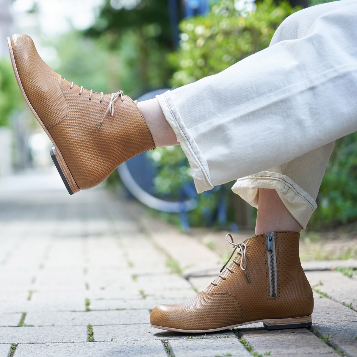 ブーツ デコ オックスフォード ブラウン モデル着用