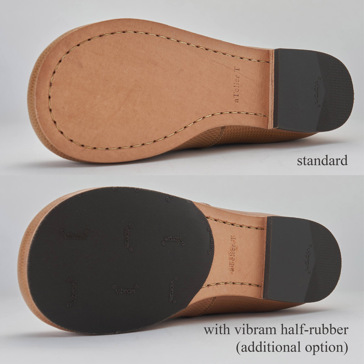 VIBRAM ハーフラバー オプション。滑り止めと耐久性の向上。