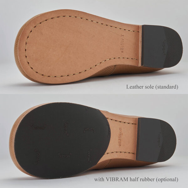 VIBRAM ハーフラバー オプション。滑り止めと耐久性の向上。